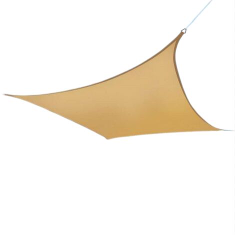 Voile d’ombrage carrée 3x3m, HDPE respirant UPF50+, beige, pour jardin et terrasse