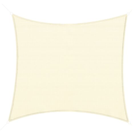 Voile d’ombrage carrée 3x3m polyéthylène anti-UV avec sac de rangement crème