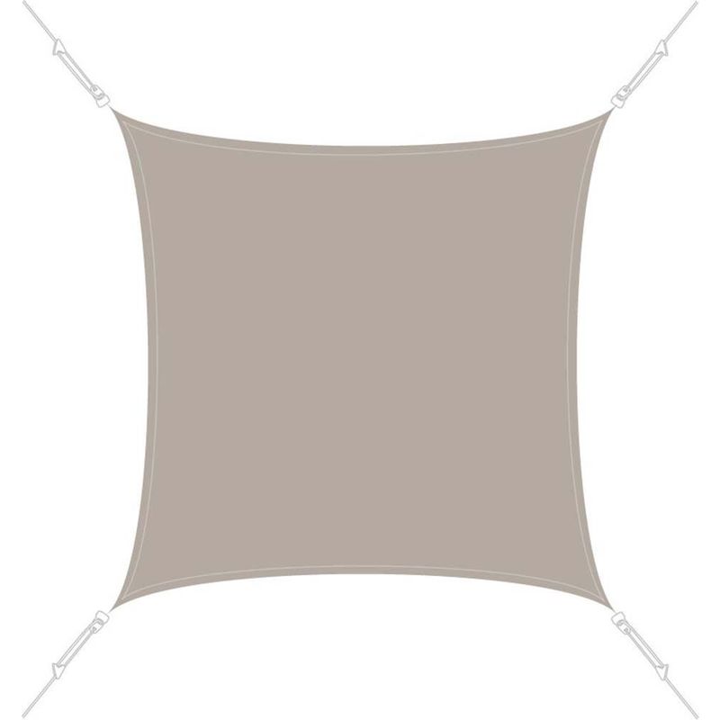 Voile d'ombrage carrée 4 x 4m - Taupe