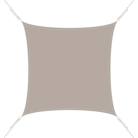 Voile d'ombrage carrée 4 x 4m taupe - Taupe