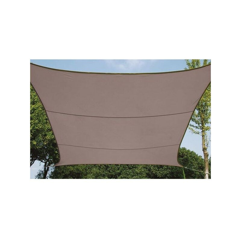 Perel - Voile d'ombrage, hydrofuge, 5 x 5 m, 160 g/m², polyester, carré, taupe