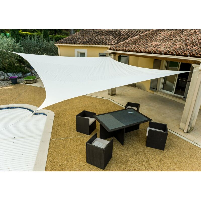 Werka Pro - Voile d'ombrage carrée blanche 3,6 x 3,6 m