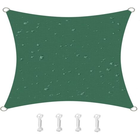 Voile d'ombrage carrée, imperméable, coupe-vent, résistante aux UV, convient pour cour, jardin, terrasse 2x2m vert foncé