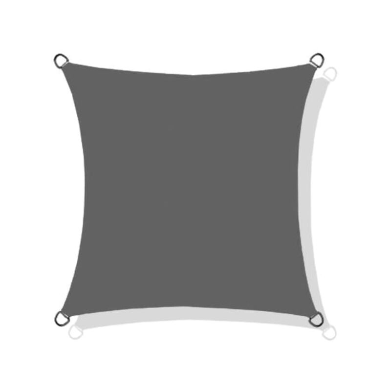 Voile d'ombrage codura imperméable 5x5 m gris foncé