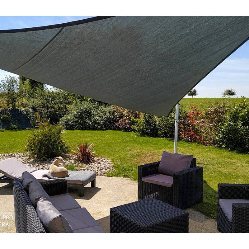 Direct Filet - Voile d'ombrage perméable 5 x 5 x 7 - Concave Couleur: Anthracite - Anthracite
