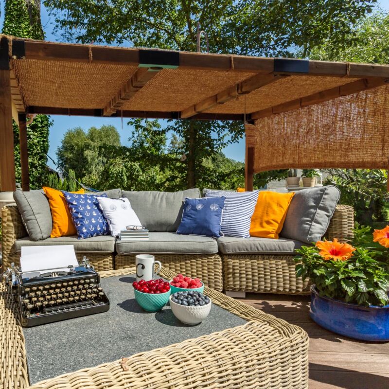 Wanda Collection - Voile d'ombrage en fibre de coco à poser 4x3m pour pergola