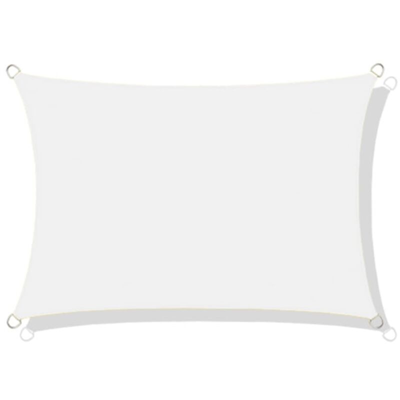 Voile d'ombrage en nylon imperméable 4x3 m blanc