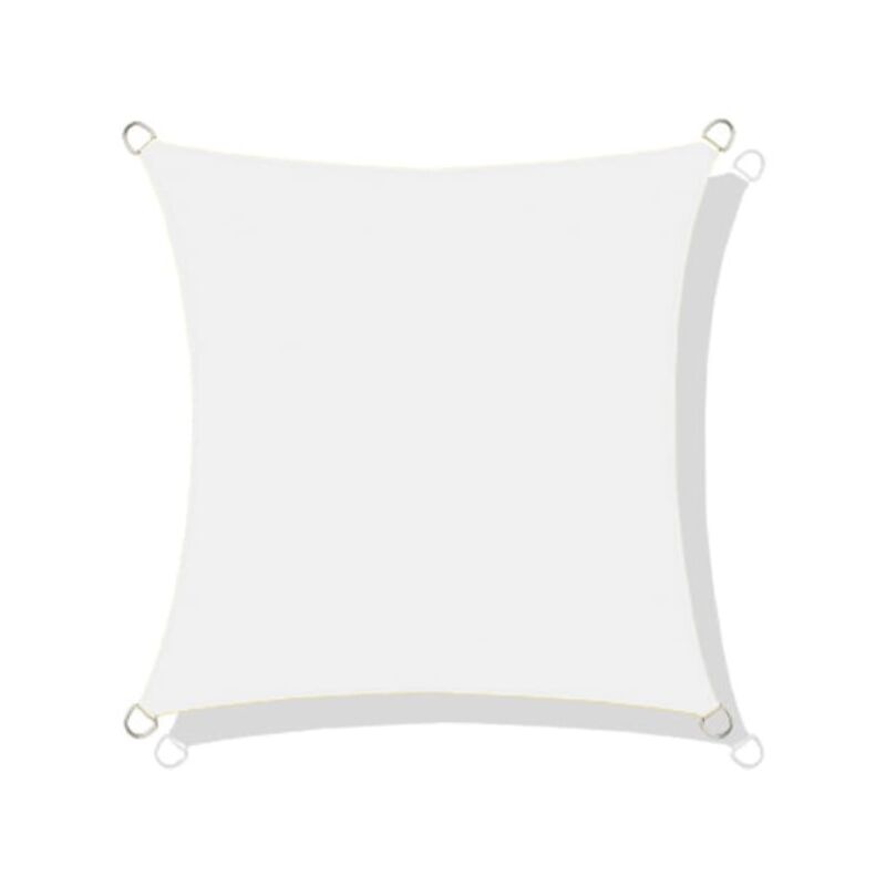 Voile d'ombrage en nylon imperméable 5x5 m blanc