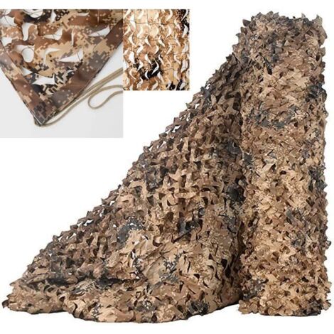 Voile d'ombrage - Filets de Camouflage - Desert Digital - 2M x 8M - Tissu Oxford 150D - Anti UV