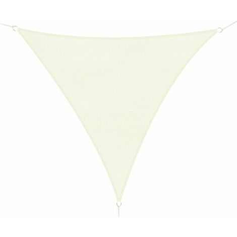 Voile d'ombrage grand triangle 4 x 4 x 4 m crème HDPE résistant aux UV - crème