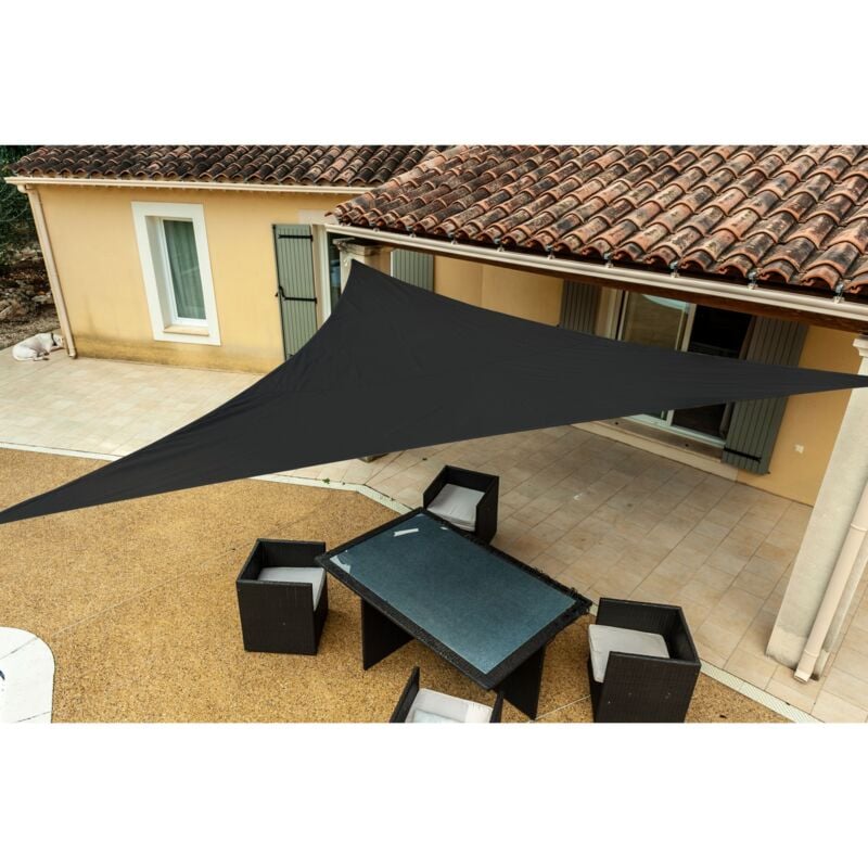 Werka Pro - Voile d'ombrage grise en polyester triangulaire 5m