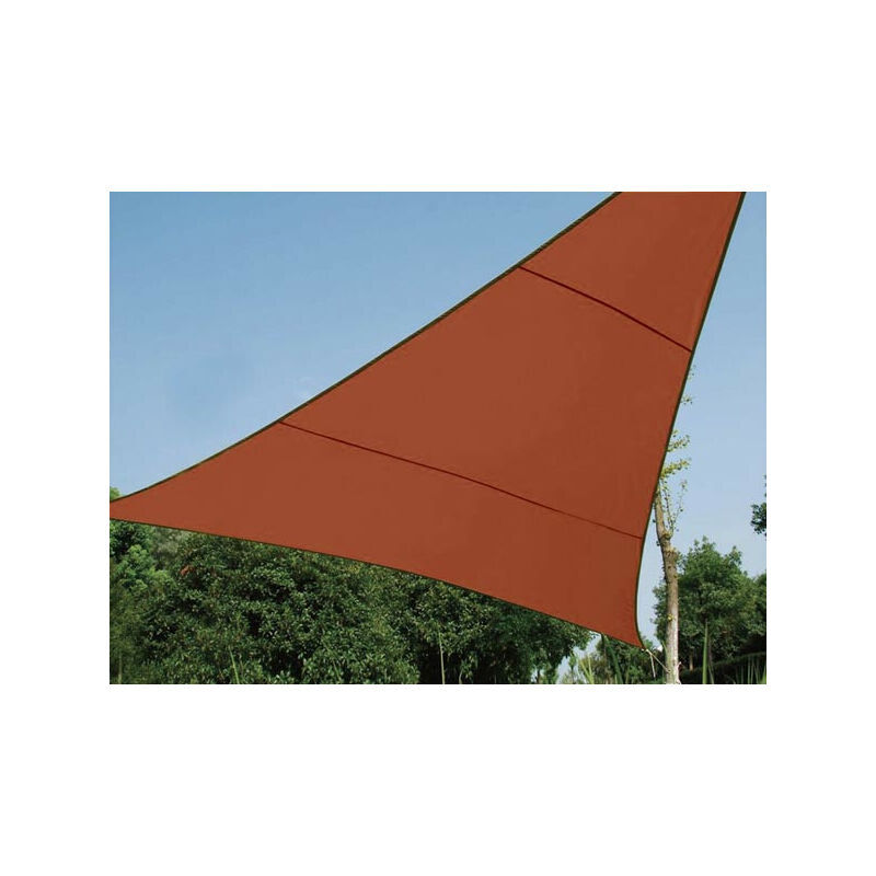 Voile d'ombrage, hydrofuge, 3,6 x 3,6 x 3,6 m, 160 g/m², polyester, triangulaire, brun rougeâtre