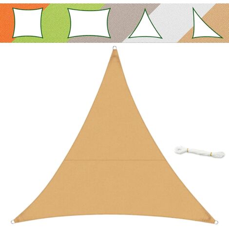 Voile d'ombrage Hydrofuge, Sable, 3 x 3 x 3 m