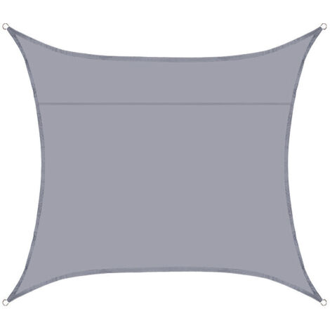 Voile d'ombrage imperméable 2,5 x 2,5 m Anthracite Rectangle Bloc UV Pare-soleil pour arrière-cour, terrasse, terrasse, jardin, activités de plein air et installations - RWVoile d'ombrage