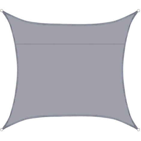 Voile d'ombrage imperméable 2,5 x 2,5 m Anthracite Rectangle Bloc UV Pare-soleil pour arrière-cour, terrasse, terrasse, jardin, activités de plein air et installations - RWVoile d'ombrage