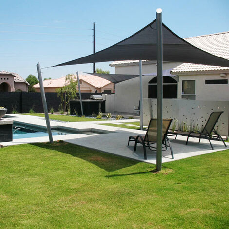 Sunny Inch – Voile d'ombrage imperméable 5 x 5 m – Tissu déperlant 220g/m² – Résistance au vent jusqu'à 40 km/h – Protection UV UPF 50+