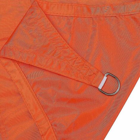 Voile d'ombrage imperméable 5x5x7.1m pour jardin de cour, auvent de voile d'ombrage triangulaire droit auvent de piscine de (orange),