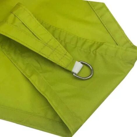 Voile d'ombrage imperméable de 3 x 3 mètres, tissu polyester 185 g/m², protection UV 95 %, rectangulaire, jaune-vert, convient aux jardins, terrasses et piscines.