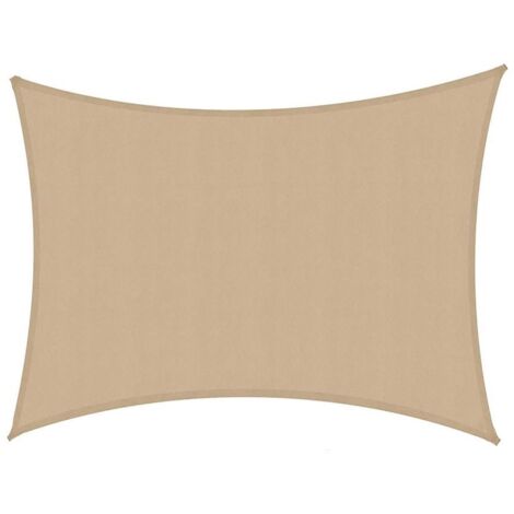 Voile d'ombrage imperméable de jardin Rectangulaire Sable 3x3x4 m en Polyester