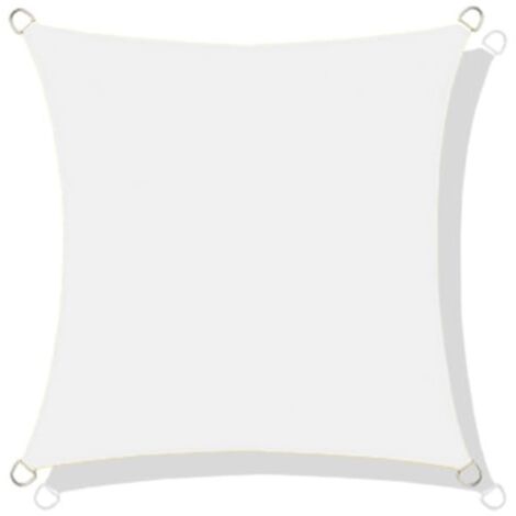 Voile d'ombrage imperméable en nylon, 3 x 3 m, blanche
