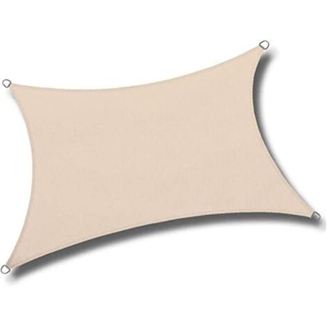 Voile d'ombrage imperméable pour jardin, terrasse, voiture, rectangulaire, pour piscine (coul : kaki, taille : beige 300 x 500 cm)
