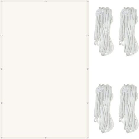 Voile d'ombrage Imperméable Rectangulaire 2 x 3 m Une Protection des Rayons UV à 98% Voile D'ombrage Toile, avec Cordes de 1.5 m pour en Plein air, Jardin & terrasse,Beige - RWVoile d'ombrage