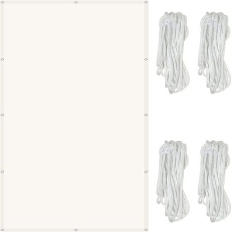 Voile d'ombrage Imperméable Rectangulaire 2 x 3 m Une Protection des Rayons UV à 98% Voile D'ombrage Toile, avec Cordes de 1.5 m pour en Plein air, Jardin & terrasse,Beige - RWVoile d'ombrage