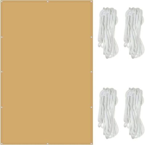 Voile d'ombrage Imperméable Rectangulaire 2 x 3 m Une Protection des Rayons UV à 98% Voile D'ombrage Toile, avec Cordes de 1.5 m pour en Plein air, Jardin & terrasse,Crème