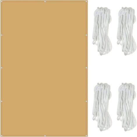 Voile d'ombrage Imperméable Rectangulaire 2 x 3 m Une Protection des Rayons UV à 98% Voile D'ombrage Toile, avec Cordes de 1.5 m pour en Plein air, Jardin & terrasse,Crème