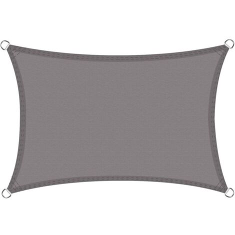 Voile d'ombrage Imperméable Rectangulaire 2x3m, Toile Ombrage PES Résistant à l'eau, Filet dombrage Rectangle 3x2m, Résistant 98% Protection Rayons UV pour Patio Extérieur, Gris Graphite 2x3