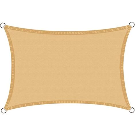 Voile d'ombrage Imperméable Rectangulaire 2x3m, Toile Ombrage PES Résistant à l'eau, Filet dombrage Rectangle 3x2m, Résistant 98% Protection Rayons UV pour Patio Terrasse Extérieur, Sable 2x3
