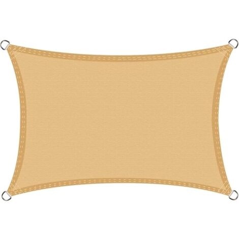 Voile d'ombrage Imperméable Rectangulaire 2x3m, Toile Ombrage PES Résistant à l'eau, Filet dombrage Rectangle 3x2m, Résistant 98% Protection Rayons UV pour Patio Terrasse Extérieur, Sable 2x3