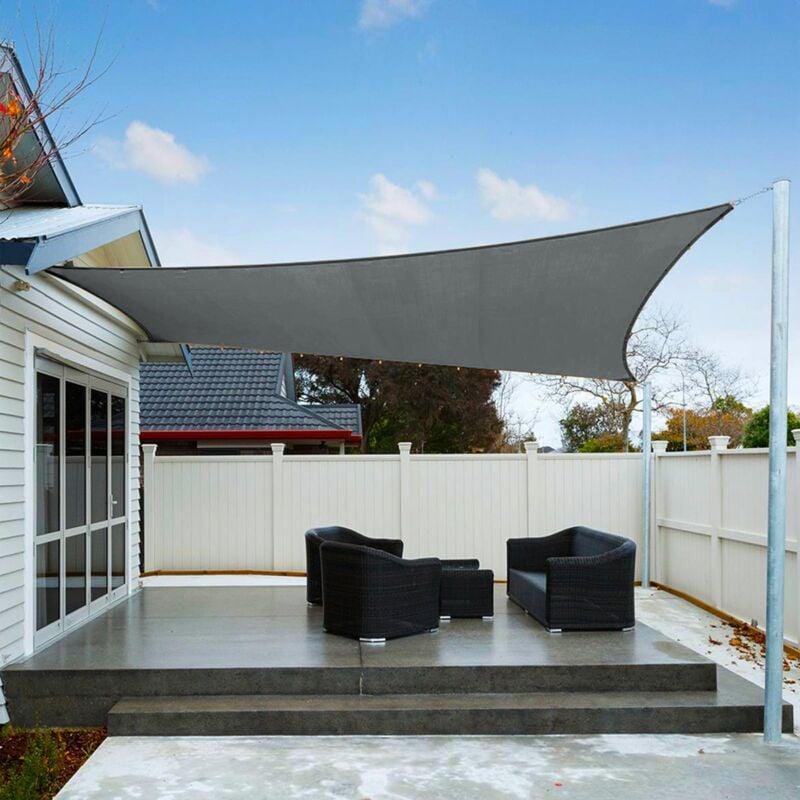 Beijiyi - Voile d'ombrage Imperméable Rectangulaire 2x3m Toile Ombrage uv Protection pour Terrasse Jardin Extérieur-Gris Anthracite