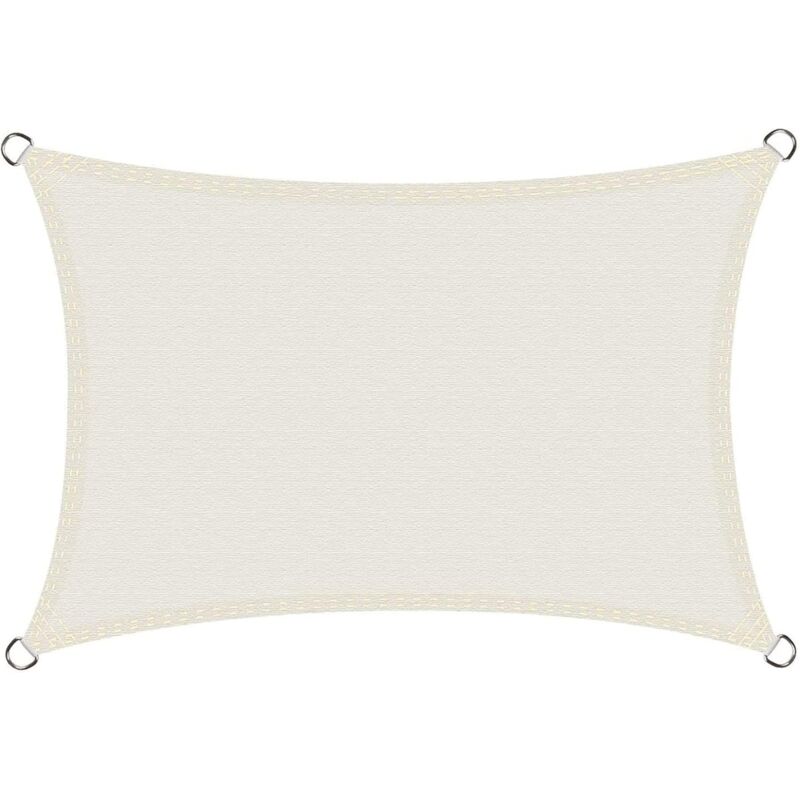 Voile d'ombrage Imperméable Rectangulaire 3x4m, Toile Ombrage pes Résistant à l'eau, Résistant 98% Protection Rayons uv pour Patio Terrasse