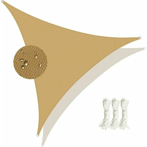 Voile d'ombrage Imperméable Triangle. Toile Ombrage Une Protection des Rayons UV à 95%. Voile Ombrage Résistant à La Déchirure. pour Terrasse Balcon Jardin Pergola (Triangle 3x3x3M)