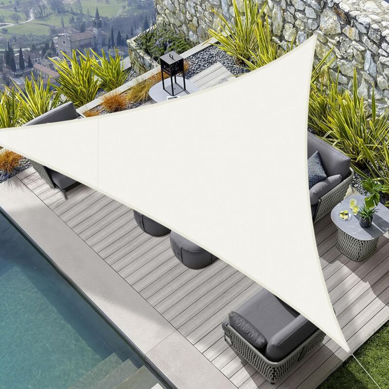 Beijiyi - Voile d'ombrage Imperméable Triangulaire 3x3x3m pes Toile Ombrage Auvent Protection des Rayons uv pour Extérieur Jardin Terrass Balcon
