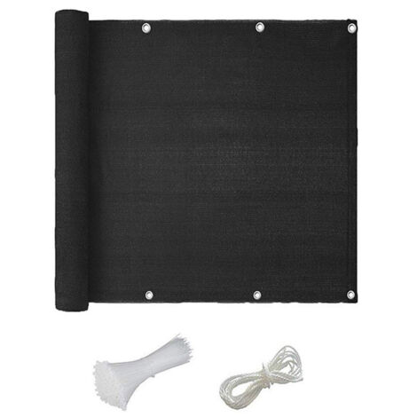 Voile d'ombrage Liner avec finition mesh lisse et œillets de fixation pour terrasse [Dimensions: 3x3m / Couleur: Noir]