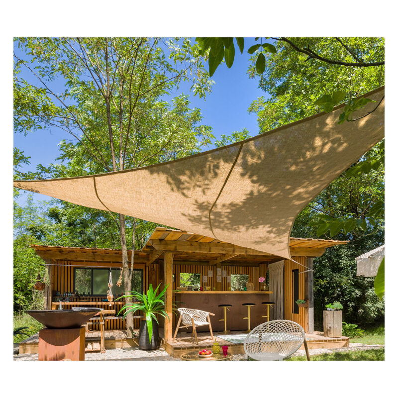 Voile d'ombrage naturel en jute 3 x 3 x 3 m