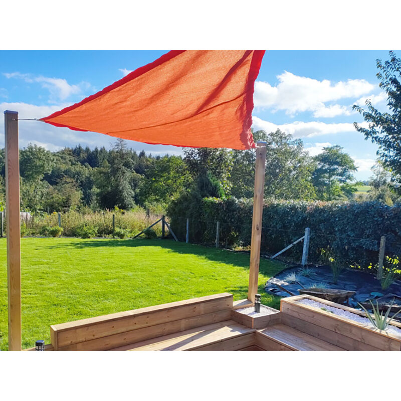 Maillestore - Voile d'ombrage - Orange - Forme triangle - 185g/m² Orange 2.5 x 2.5 x 3.5