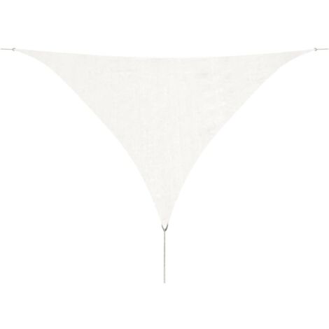 Voile d'ombrage PEHD triangulaire 3,6 x 3,6 x 3,6 m blanc