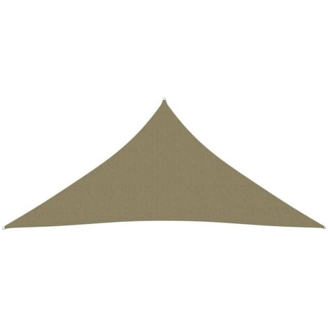 Voile d'ombrage, Protection Solaire, pour Jardin Terrasse Extérieur, Tissu Oxford triangulaire 6x6x6 m Beige OIB6192E
