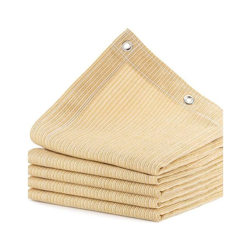 Voile d'ombrage Protection Solaire Toile Rectangulaire, HDPE 95% Anti-UV Auvent de Voiture avec Cordes et Serre-câbles pour Jardin, Terrasse, Balcon,