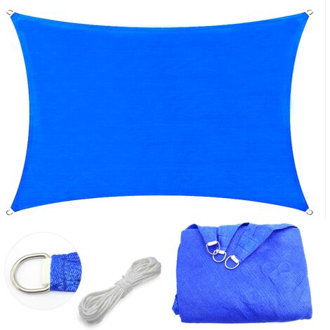 Voile d'ombrage, Protection soleil/vent – ​​Store en tissu PEHD – Voile d'ombrage d'extérieur 2 x 3 m, Auvent anti-UV Pour jardin et piscine