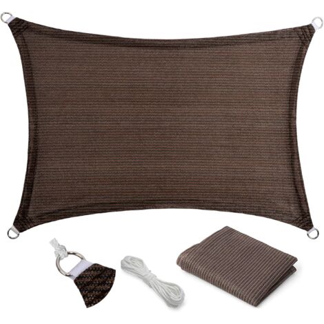 Voile d'ombrage, Protection soleil/vent – ​​Store en tissu PEHD – Voile d'ombrage d'extérieur 2 x 4 m, Auvent anti-UV Pour jardin et piscine
