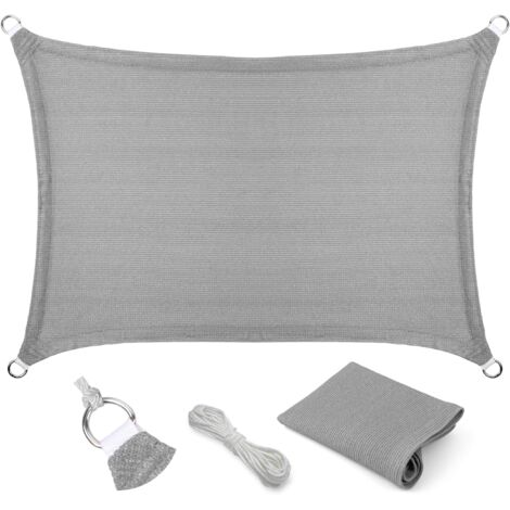 Voile d'ombrage, Protection soleil/vent – ​​Store en tissu PEHD – Voile d'ombrage d'extérieur 2 x 4 m, Auvent anti-UV Pour jardin et piscine
