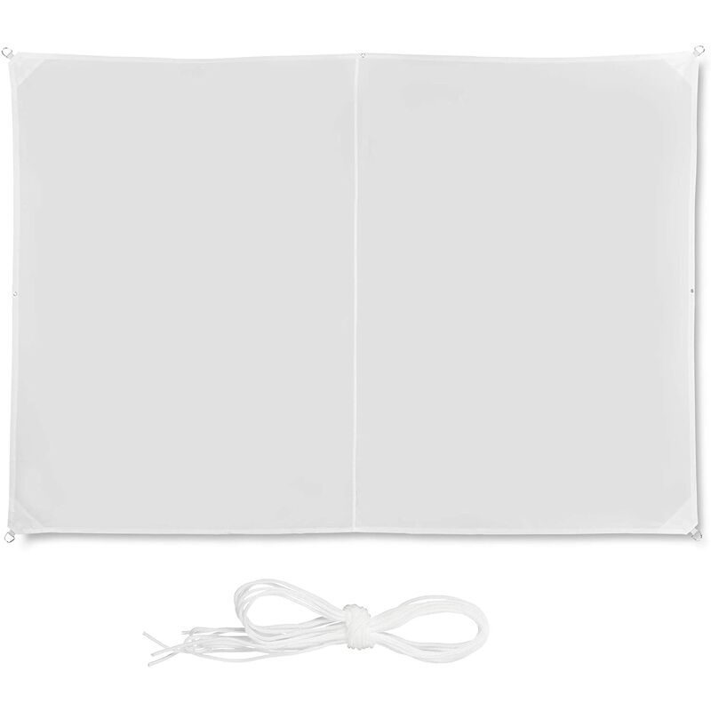 Helloshop26 - Voile d'ombrage rectangle 2 x 3 m blanc - Blanc