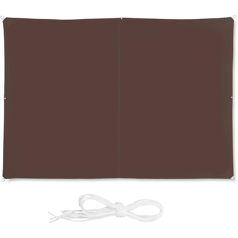 Helloshop26 - Voile d'ombrage rectangle 2 x 3 m brun - Marron
