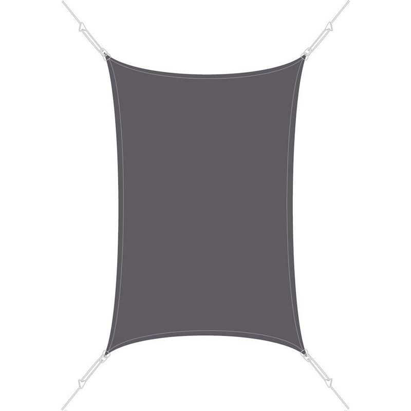 Voile d'ombrage rectangle 3 x 4,5m - Ardoise