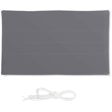 Voile d'ombrage rectangle 4x6m en polyester 180g/m² – Protection UV 30+ – Tissu déperlant pour terrasse et jardin