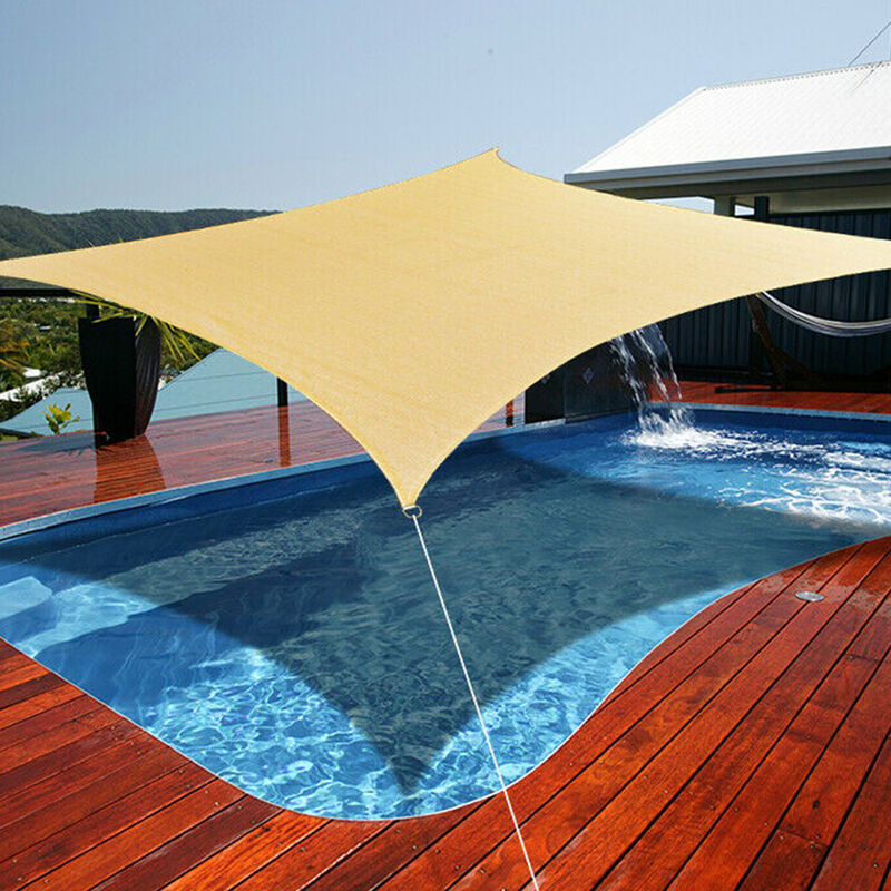 Voile d'ombrage Rectangle Protection solaire UV Patio Balcon Bâche Imperméable 3x3M